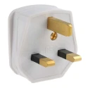 RS PRO 3A 250V UK Mains Plug White Cable Thermoplastic Urea Formaldehyde Clamp 490-009