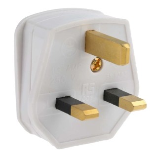 RS PRO 3A 250V UK Mains Plug White Cable Thermoplastic Urea Formaldehyde Clamp 490-009