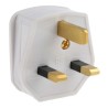 RS PRO 3A 250V UK Mains Plug White Cable Thermoplastic Urea Formaldehyde Clamp 490-009