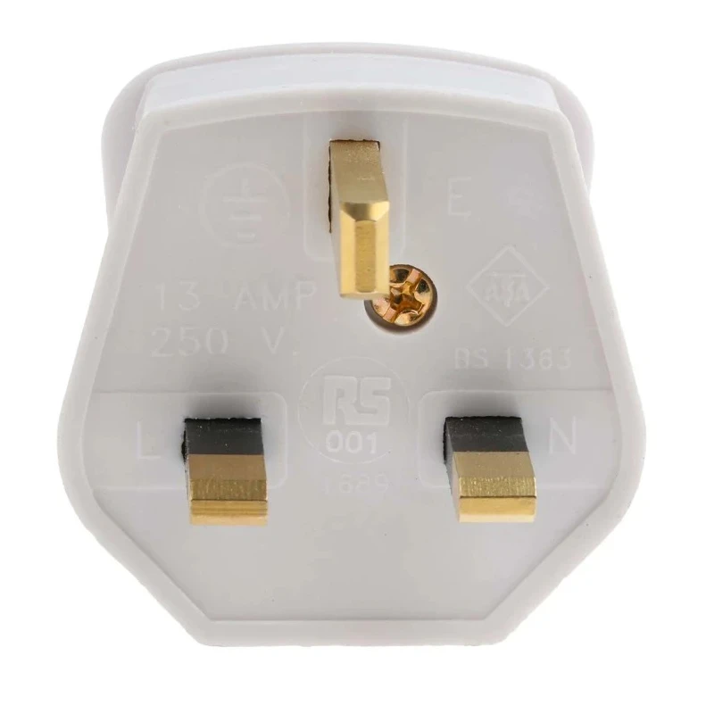 RS PRO 3A 250V UK Mains Plug White Cable Thermoplastic Urea Formaldehyde Clamp 490-009