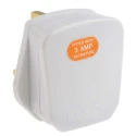 RS PRO 3A 250V UK Mains Plug White Cable Thermoplastic Urea Formaldehyde Clamp 490-009