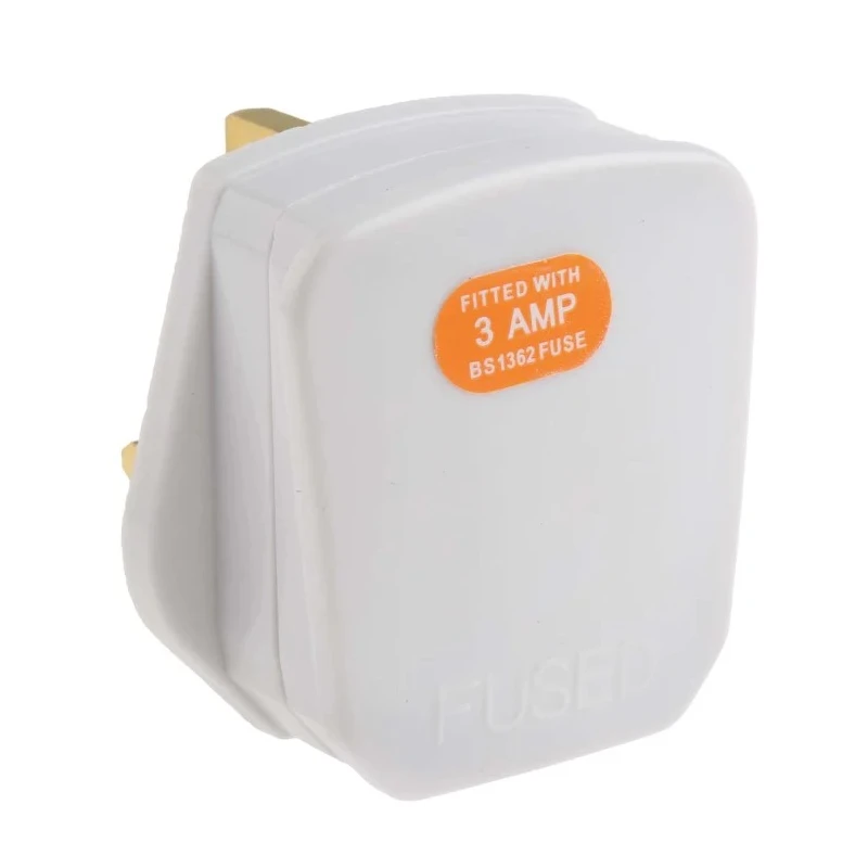 RS PRO 3A 250V UK Mains Plug White Cable Thermoplastic Urea Formaldehyde Clamp 490-009