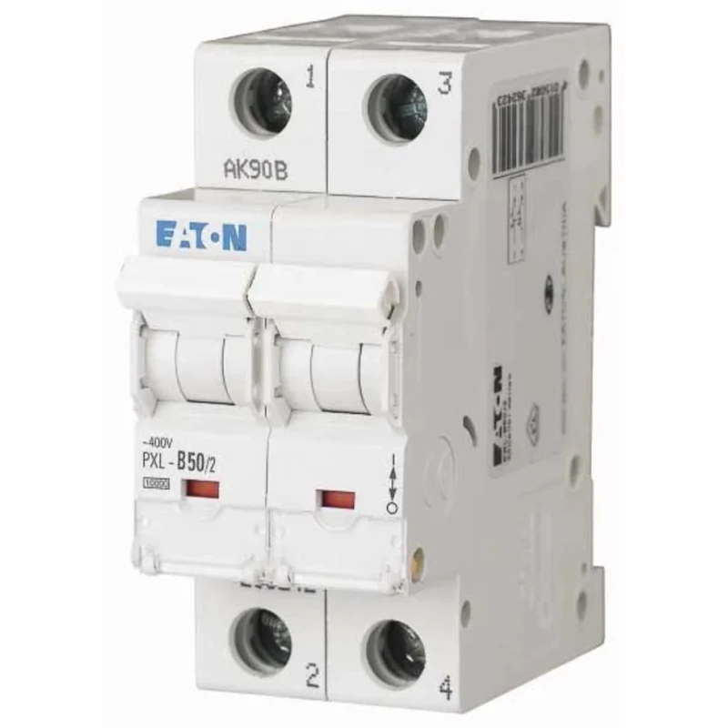 Eaton xPole Miniature Circuit Breaker 2-Pole 50A Type B 400V AC 48V DC 10 kA Breaking Capacity 236242 PXL-B50/2
