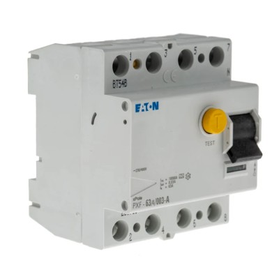 Eaton PXF-A Series Residual Current Circuit Breaker 63A 3+N-Pole 30 mA Type A 630A Breaking Capacity 236780 PXF-63/4/003-A
