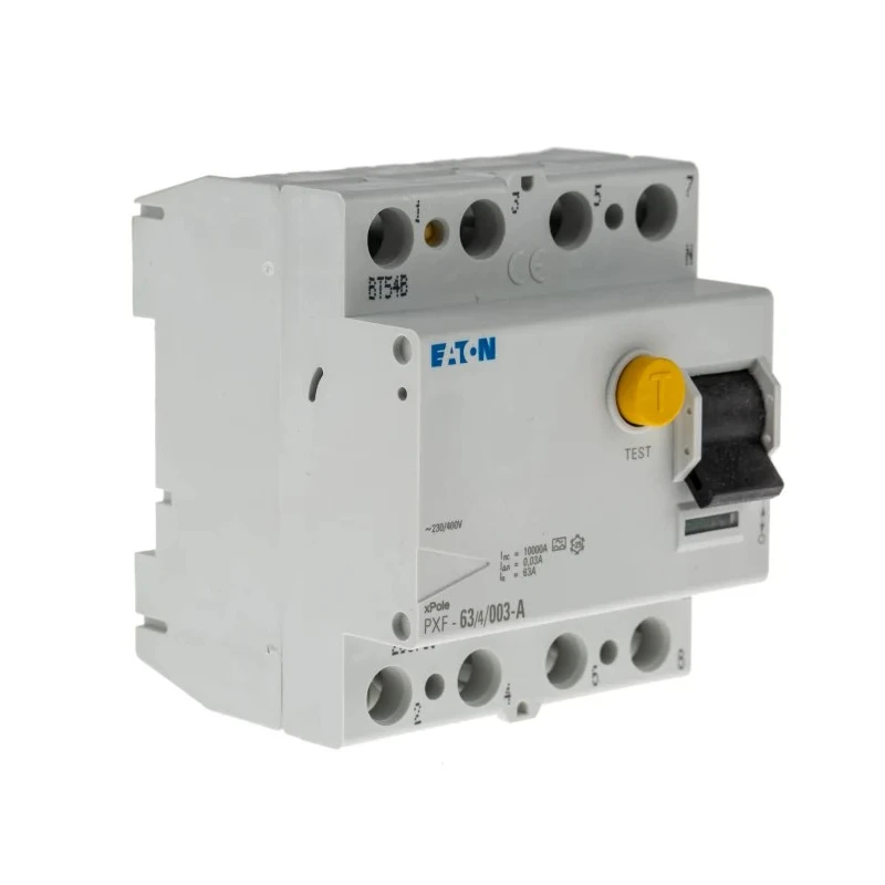 Eaton PXF-A Series Residual Current Circuit Breaker 63A 3+N-Pole 30 mA Type A 630A Breaking Capacity 236780 PXF-63/4/003-A