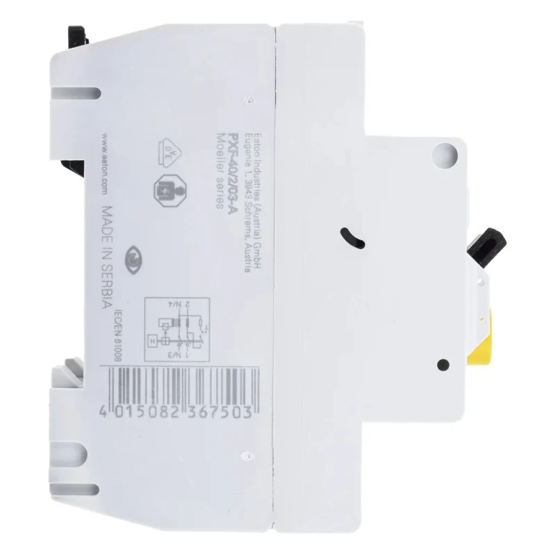 Eaton PXF-A Series Residual Current Circuit Breaker, 40A, 1-Pole, 300 mA Sensitivity, Type A, 500 A 236750 PXF-40/2/03-A