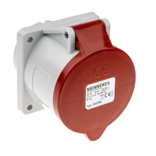 MENNEKES Rated At 32A 400V IP44 Red Panel Mount Industrial Power Connector 3 Poles 7313 IP44