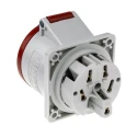 MENNEKES Rated At 32A 400V IP44 Red Panel Mount Industrial Power Connector 3 Poles 7313 IP44