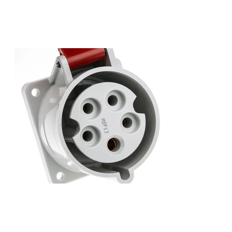MENNEKES Rated At 32A 400V IP44 Red Panel Mount Industrial Power Connector 3 Poles 7313 IP44