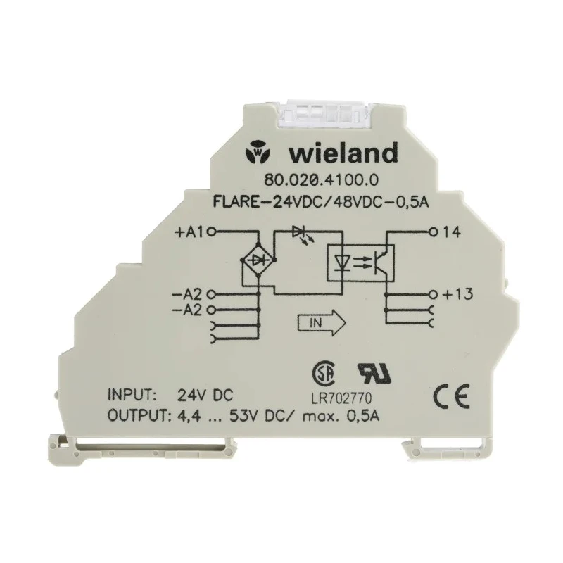 Wieland Flare Series Solid State Relay 0.5 A Load DIN Rail Mount 53 V Load 53V Control 80.020.4100.0