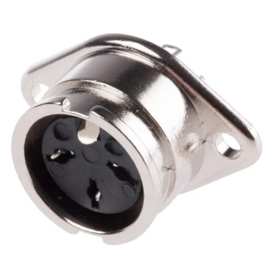 RS PRO 3 Pole Straight Miniature DIN Socket, 1A, 100V AC, Bayonet Locking, Chassis Mount Female 490-961