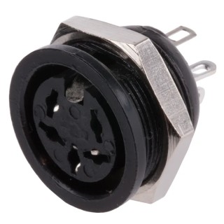 RS PRO 5 Pole Straight Standard DIN Socket Panel Mount Female 4A 100V ac 490-923