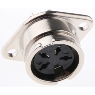 RS PRO 4 Pole Straight Standard DIN Socket, Bayonet Locking, Chassis Mount Female, 4A, 100V AC 490-967