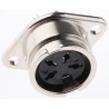 RS PRO 4 Pole Straight Standard DIN Socket, Bayonet Locking, Chassis Mount Female, 4A, 100V AC 490-967
