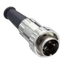 RS PRO 3 Pole Straight Standard DIN Plug 1A 100V AC Bayonet Cable Male 491-005