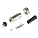 RS PRO 4 Pole Straight Standard DIN Plug, Bayonet Locking, 4A Current, 100V AC, Cable Mount, Model 491-015