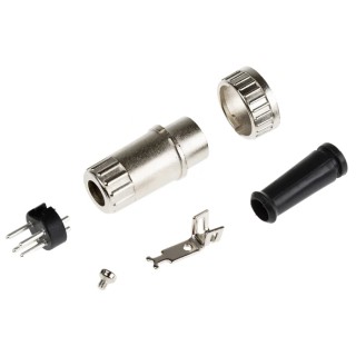 RS PRO 4 Pole Straight Standard DIN Plug, Bayonet Locking, 4A Current, 100V AC, Cable Mount, Model 491-015