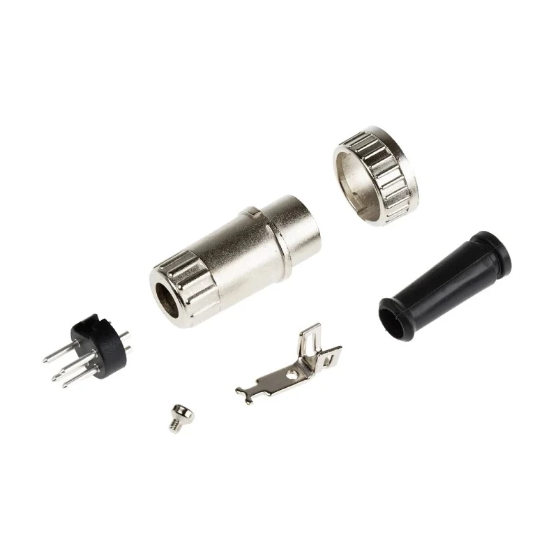 RS PRO 4 Pole Straight Standard DIN Plug, Bayonet Locking, 4A Current, 100V AC, Cable Mount, Model 491-015