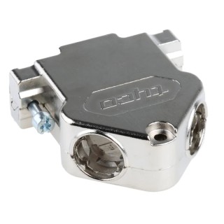 TE Connectivity AMPLIMITE HD-20 Series Gadolinium Zinc Alloy Angled D-Sub Backshell 15 Way Strain Relief 1534807-1