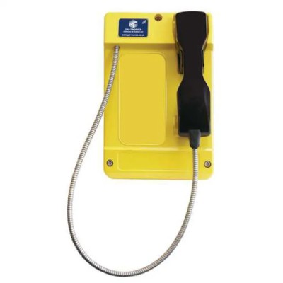 Gai-Tronics Commander Corded Wall-Mount Analogue Telephone, Black and Yellow, Model 225-02-0040-212