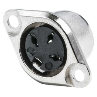 RS PRO 3 Pole Straight Standard DIN Socket, 4A, 100V AC, Push Lock, Chassis Mount Female 491-083