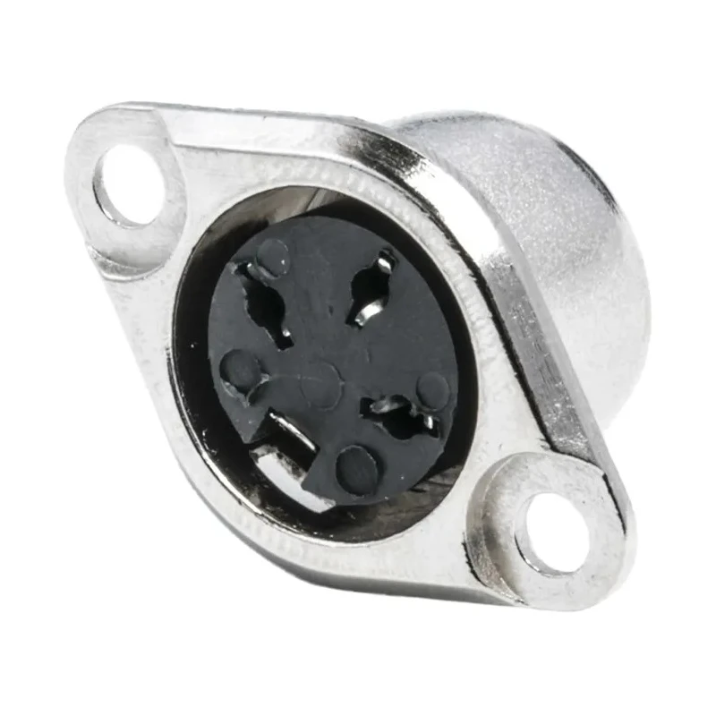 RS PRO 3 Pole Straight Standard DIN Socket, 4A, 100V AC, Push Lock, Chassis Mount Female 491-083