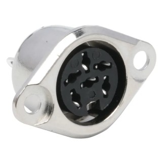 RS PRO 6 Pole Straight Standard DIN Socket, 4A, 100V AC, Push Lock Chassis Mount Female 491-116