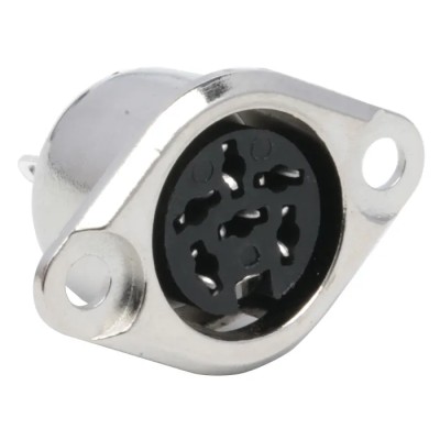 RS PRO 6 Pole Straight Standard DIN Socket, 4A, 100V AC, Push Lock Chassis Mount Female 491-116