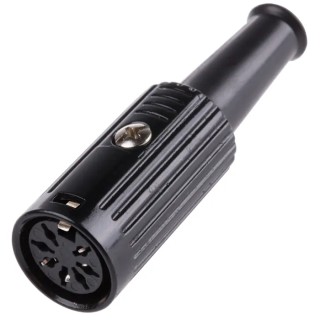 RS PRO 7 Pole Straight Standard DIN Socket Female Cable Connector 4A 100V AC Push Lock 491-122