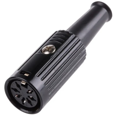 RS PRO 7 Pole Straight Standard DIN Socket Female Cable Connector 4A 100V AC Push Lock 491-122