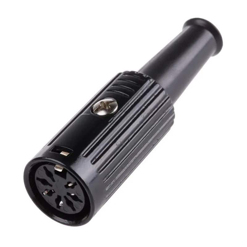 RS PRO 7 Pole Straight Standard DIN Socket Female Cable Connector 4A 100V AC Push Lock 491-122
