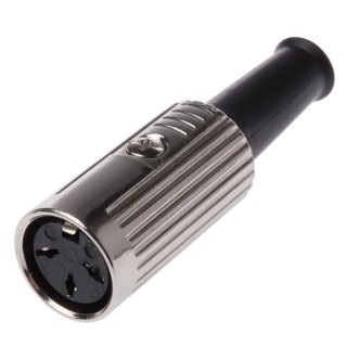 RS PRO 3 Pole Straight Standard DIN Socket 4A 100V AC Push Lock Cable Female 491-071