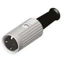 RS PRO 3 Pole Straight Standard DIN Socket 4A 100V AC Push Lock Cable Female 491-071