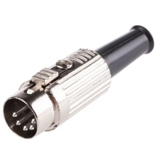 RS PRO 5 Pole Straight Standard DIN Plug, 4A Current, 100V AC, Push Lock, Cable Male 491-172