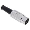 RS PRO 3 Pole Straight Standard DIN Plug, 4A Current, 100V AC, Screw Mating, Cable Mount, Male, ABS Housing, Brass 491-188