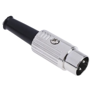 RS PRO 3 Pole Straight Standard DIN Plug, 4A Current, 100V AC, Screw Mating, Cable Mount, Male, ABS Housing, Brass 491-188