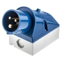 MENNEKES IP44 Blue Wall Mount 3P 16A Industrial Power Connector 230V IP44 25° Orientation 