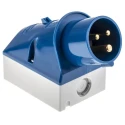 MENNEKES IP44 Blue Wall Mount 3P 16A Industrial Power Connector 230V IP44 25° Orientation 