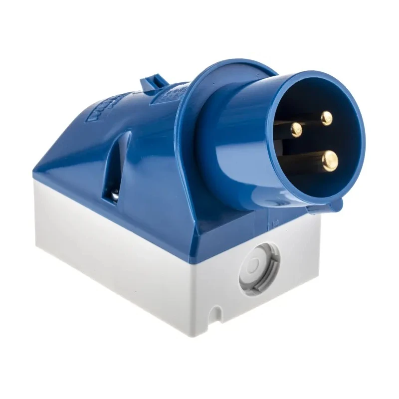MENNEKES IP44 Blue Wall Mount 3P 16A Industrial Power Connector 230V IP44 25° Orientation 