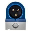 MENNEKES IP44 Blue Wall Mount 3P 16A Industrial Power Connector 230V IP44 25° Orientation 