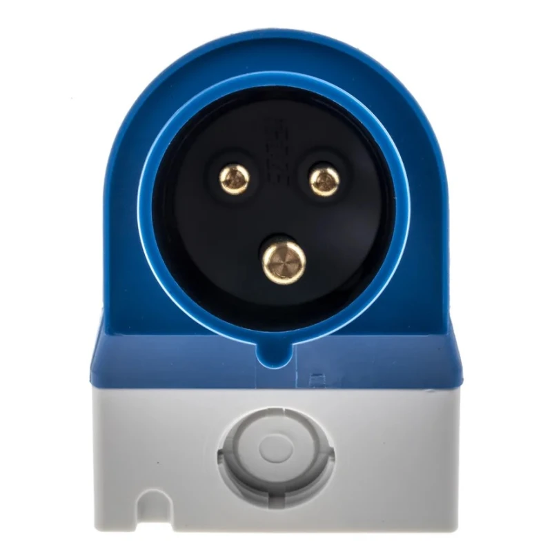 MENNEKES IP44 Blue Wall Mount 3P 16A Industrial Power Connector 230V IP44 25° Orientation 