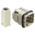 HARTING Heavy Duty Power Connector Panel Mount Screw Termination 4 Way 10A 230V/400V Han A Male 09200030420+09200042611