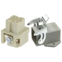 HARTING Heavy Duty Power Connector, Panel Mount, Screw Termination, 3 Way, 10A, Han A Female 09200030801+09200032711