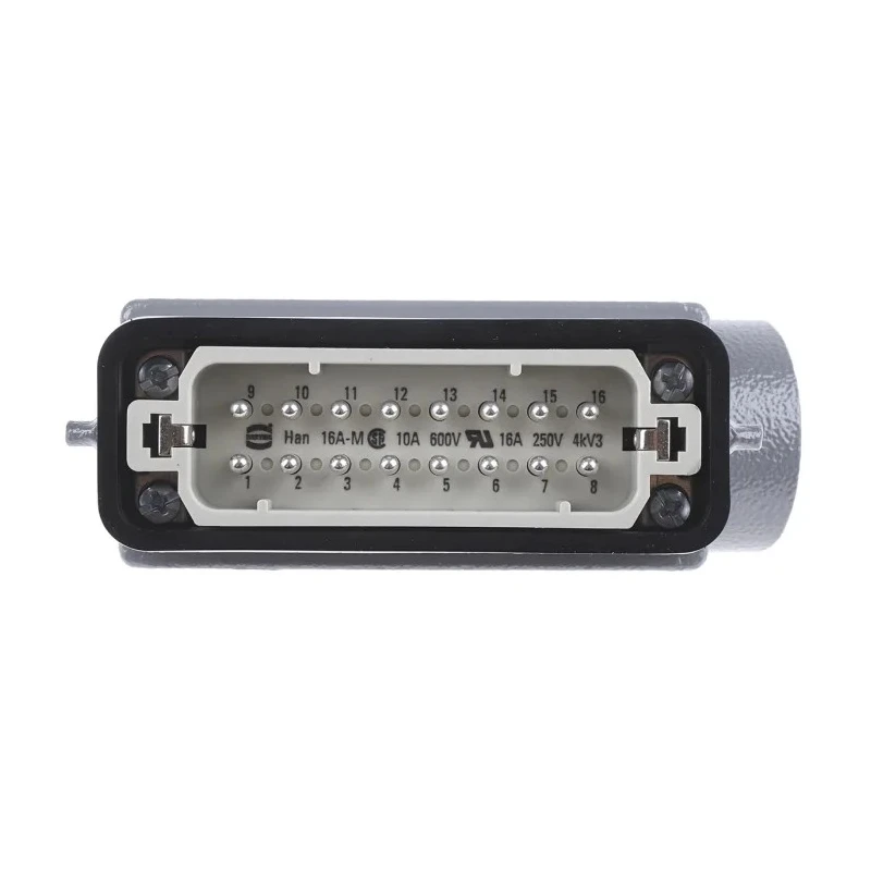 HARTING Heavy Duty Power Connector Panel Mount Screw Termination 16A 250V 16 Way Han A Male 09200160540+09200162612