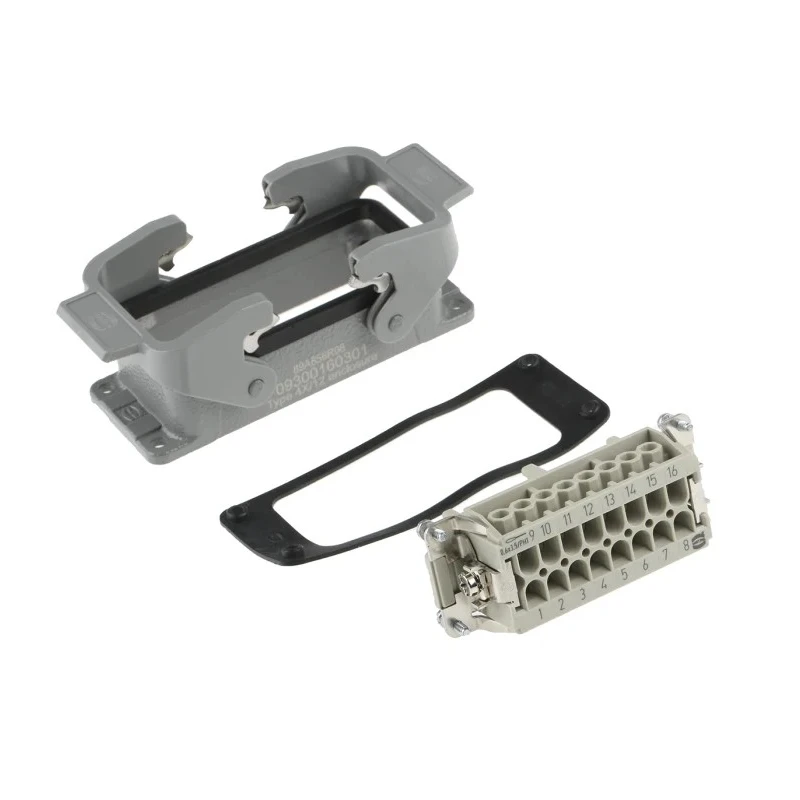 HARTING Heavy Duty Power Connector Panel Screw 16 Way 16A Han E Female 500V 09300160301+09330162701