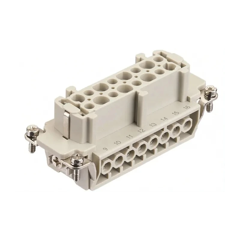 HARTING Heavy Duty Power Connector Panel Screw 16 Way 16A Han E Female 500V 09300160301+09330162701