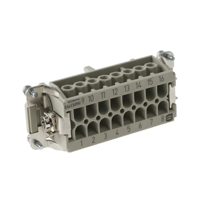 HARTING Heavy Duty Power Connector Panel Screw 16 Way 16A Han E Female 500V 09300160301+09330162701