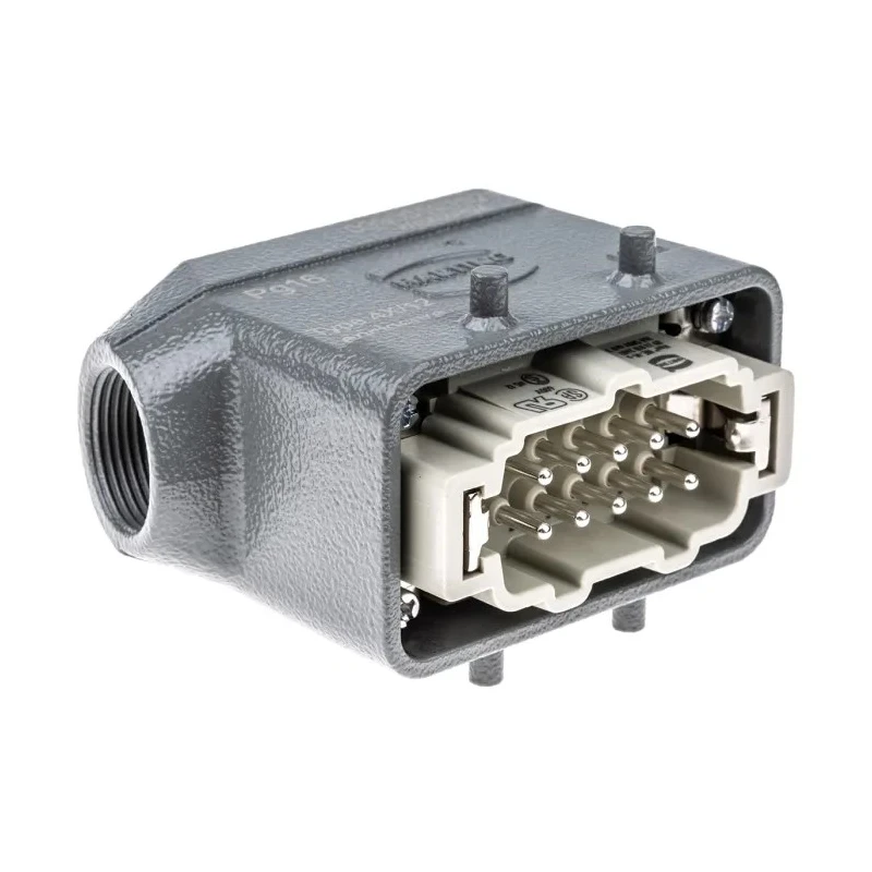 HARTING Heavy Duty Power Connector Panel Screw 10 Way 16A 500V Han E Male 09300101521+09330102601