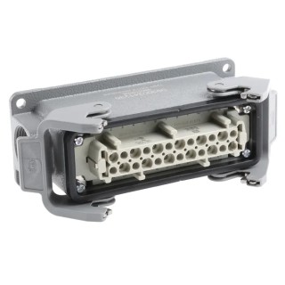 HARTING Heavy Duty Power Connector Panel Mount Screw Termination 24 Way 16A 500V Han E Female 09300241230+09330242701
