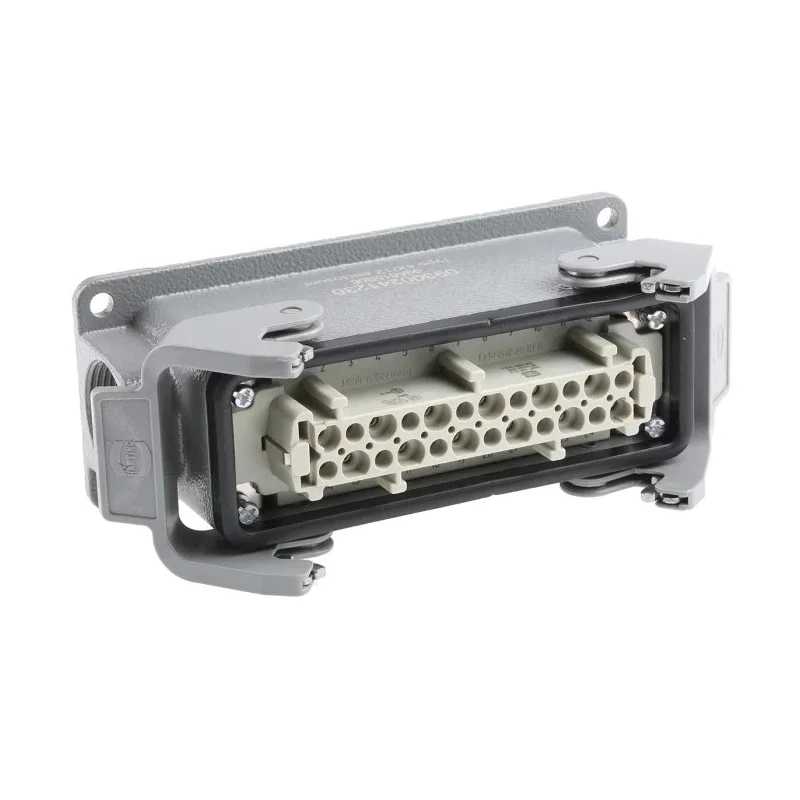 HARTING Heavy Duty Power Connector Panel Mount Screw Termination 24 Way 16A 500V Han E Female 09300241230+09330242701